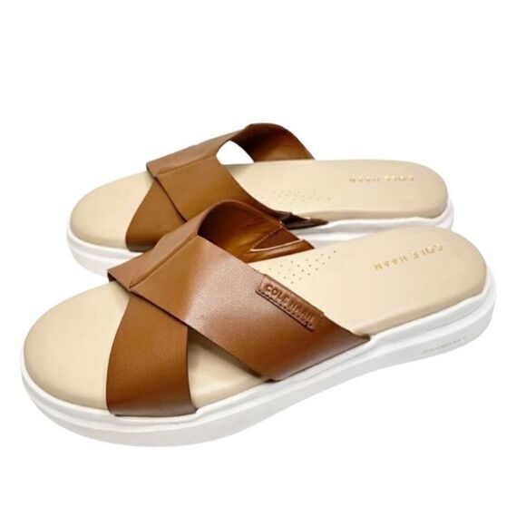 Cole Haan Sandals Size 8.5B Grandpro‎ Rally Criss Cross Slip On Open Toe Slides - Picture 1 of 11
